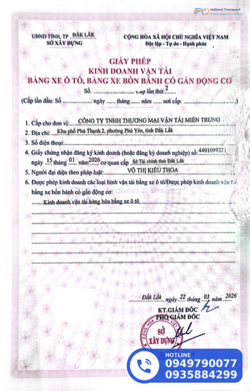 vận chuyển trọn gói toàn quốc vận chuyển trọn gói toàn quốc GPKDVT BANG XE OTO XE BON BANH CO GAN DONG CO