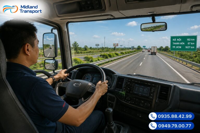 Xe tải chạy cao tốc buổi sáng, giao hàng đường dài từ các tỉnh về Thanh Hóa Xe tải chạy cao tốc buổi sáng, giao hàng đường dài từ các tỉnh về Thanh Hóa